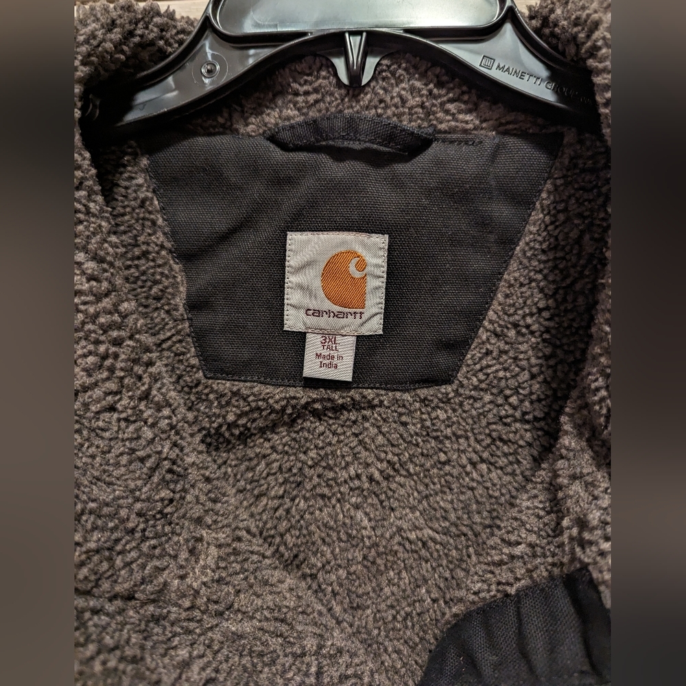 Carhartt Men's Loose Fit Duck Sherpa Lined Mock Neck Vest 3XLT 3XL Tall Black - Picture 3 of 5